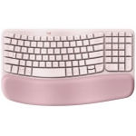 Logitech WAVE KEYS 人體工學鍵盤 (美式英文) (玫瑰粉)